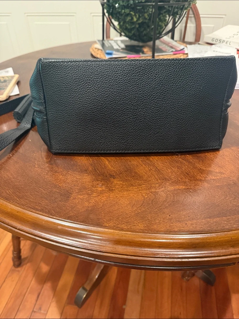 kate spade black pebbled leather shoulder hobo with tassel
